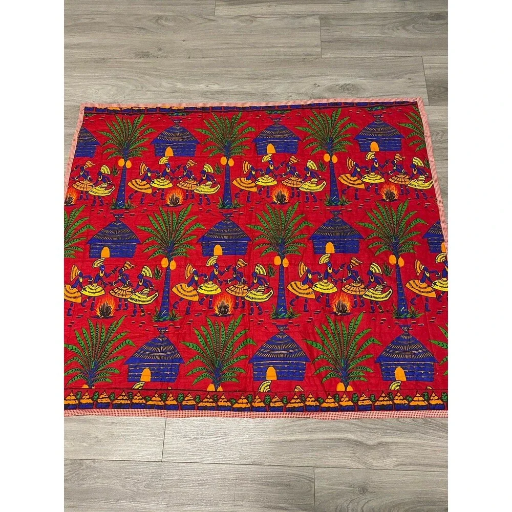 House Design Patchwork Quilt Lap Blanket Wall Hanging 42” x  36.5”
